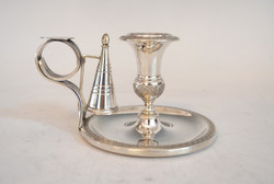 Silver hand candle holder - with tap