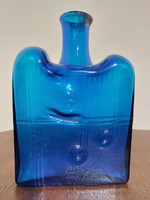 Szakított aljú, rátett nyakú kék üveg (5)