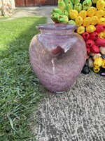 Retro gömb lila váza Gyönyörű   karcagi berekfürdői üveg midcentury modern