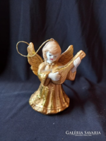 Karácsonyfadísz kerámia angyalka figura (gitározó)