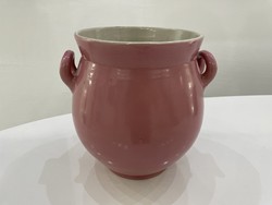 Zsolnay rózsaszín szilke bödön antik porcelán 21cm