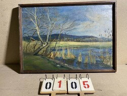 XX. század eleje, magyar festő festménye, olaj, vászon,, 100 x 70 cm, szignózott, Balaton