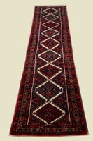 Kézi csomózású Hamadan perzsa futó szőnyeg, 296*77 cm