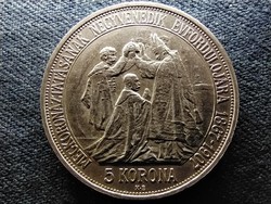 Coronation of Ferenc József .900 Silver 5 crowns 1907 ca. aunc (id68878)