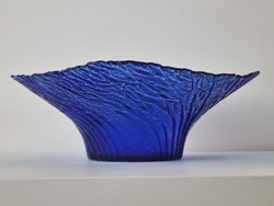 Vintage  kéregmintás üvegtál, kínáló - finn Lasisepat Mantsala by Pertti Kallioinen