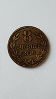 Guernsey (United Kingdom) 8 doubles issued in 1910 only 91,000 pieces!