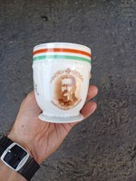 Régi porcelán bögre pohár Hindenburg portréval