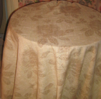 Shabby chic vintage beige pastel rose woven curtain