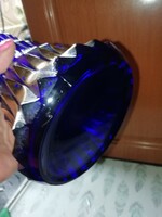 Régi üveg váza kék 33. a képeken látható állapotban