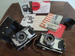 2 db Zorki 10 fényképezőgép egyéb fotózási kellék kiegészítő szakirodalom retro füzetecskékkel