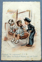 Old graphic artist postcard with children