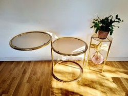 Mid-century üvegasztal, lerakó