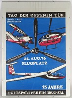 1P396 retro German bruchsal 1976 flight day poster 70 x 50 cm