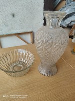 Huge crystal vase & bowl