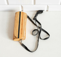 Retro wooden bag - reticule, casual bag - mid-century modern design