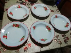 Zsolnay porcelán tányérok 5.db 24.. a képeken látható állapotban