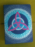 New! Book-shaped wooden box with hand-painted triquetra decoration