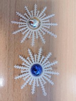 Christmas tree decoration snowflakes - 2 pieces! Retro