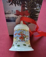 Hutschenreuther német porcelán karácsonyi harang csengő 1988 dísz kellék dekoráció