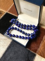 Régi Lápisz Lazuli gyöngysor aranyozott kapoccsal