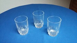 3 Old small glass cup