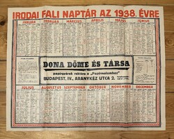Office wall calendar 1938