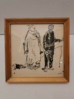 Original Signed Hincz Gyula Ink Drawing No. 5
