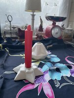 Karácsonyi csillag Biszkvit porcelán váza és gyertyatartó párban