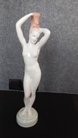 Aquincum retro porcelain nude, hand painted, marked, 26 x 7.5 cm