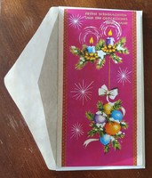 Karácsonyi és újévi képeslap borítékkal postatiszta üdvözlőlap üdvözlőkártya levelezőlap