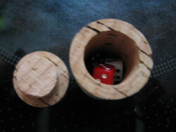Retro mini kockajáték parafa dugóban