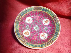 Famille Rose, antik kínai porcelán gyűrűs tál, gyógyszeres tál