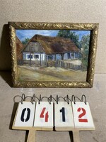 XX. század eleje, magyar festő festménye, olaj, fán, 51 x 37 cm-es,eredeti keret. 0412