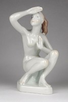 1P691 old aquincum porcelain female nude statue 20 cm