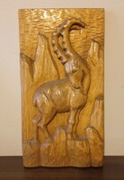 Mountain goat, carved wall decoration