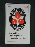 Card calendar, watchmakers' cooperative, watch, jewelry, car instrument repair, 1976, (2)