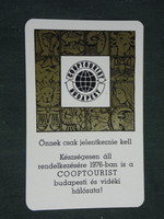 Card calendar, cooptourist travel agency, Budapest, 1976, (2)