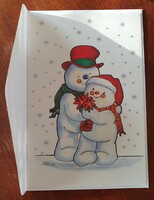 Christmas postcard with envelope postcard greeting card postcard snowman