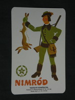 Card calendar, nimród hunting specialist shops, Budapest, graphic designer, hunter, 1976, (2)