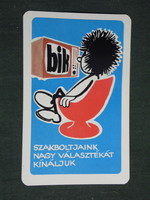 Card calendar, bik, Borsod industrial goods company, Miskolc, graphic designer, television, 1976, (2)