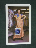 Kártyanaptár, Népbolt áruház szaküzletek,ruházat,divat, erotikus női modell, 1976 ,   (2)