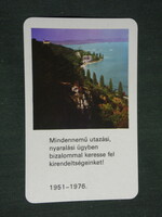 Card calendar, balatontourist Veszprém, Tihany skyline, 1976, (2)