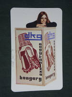 Card calendar, dkg, petroleum machinery factory, Nagykanizsa, erotic female model, 1976, (2)