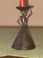 Kis bronz gyertyatartó - 10 cm