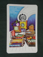 Kártyanaptár, ÁFÉSZ iparcikk üzletek,grafikai rajzos,televízió,rádió,magnó,, 1976 ,   (2)