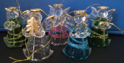 5 db csodás karácsonyi üveg angyal különböző színekben 4-4,5 cm, hibátlan