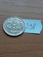 New Zealand New Zealand 10 cents 1974 Maori mask, copper-nickel 398