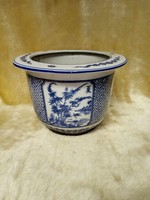 Blue porcelain bowl with Chinese pattern, large size 24 x 16 cm