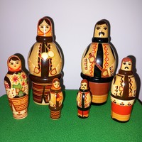 Rarity. 3 men - 3 women. Russian matryoshka doll. Figure.