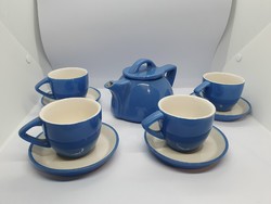 Retro kék 4 darab kávéscsésze kiöntővel